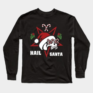 hail santa funny christmas satan santa skull Long Sleeve T-Shirt